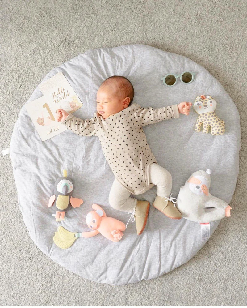 Playmate Bayi Bulat Round Tummy time Playmat Baby besar dan nyaman - Jade Flower Baby